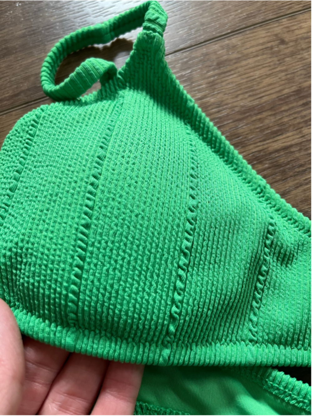 Aerie Green Textured Scoop Bikini Set Size S - Picture 9 of 10